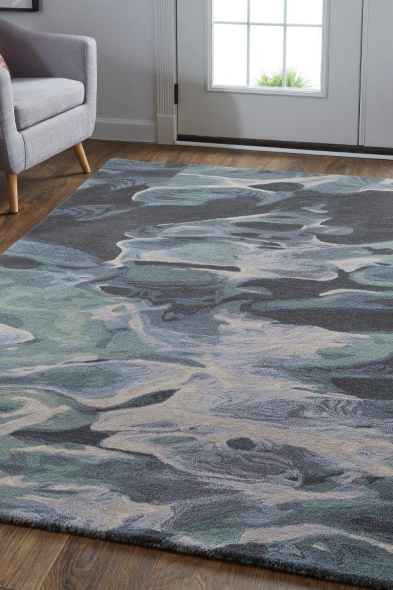 Amira 8635F Green/Blue 8' x 10' Rug image number 1
