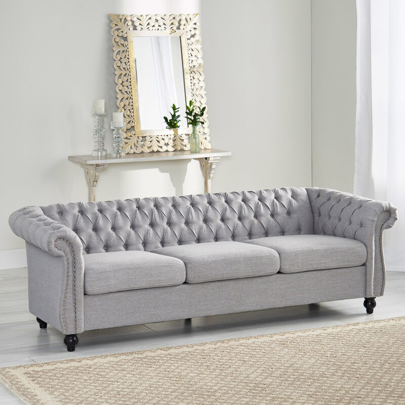 Christopher Knight Home Parksley Contemporary Tufted Chesterfield 3 Seater Sofa
