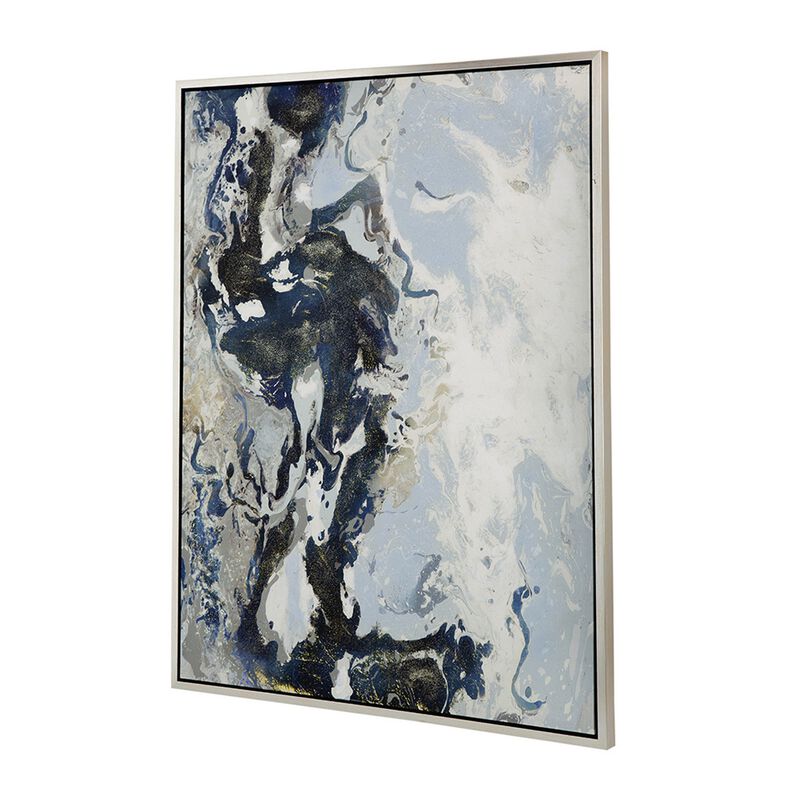 36 x 47 Framed Handpainted Wall Art, Rectangular Multicolor Cerulean Seas image number 3