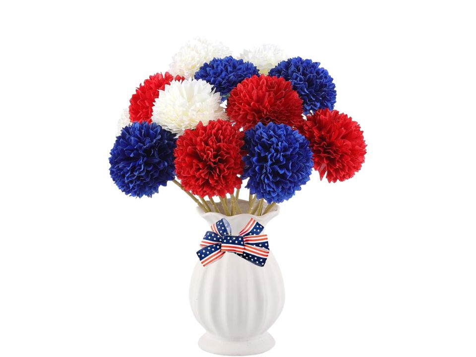 12 Piece White Artificial Chrysanthemum Flowers Wedding Centerpiece Decor