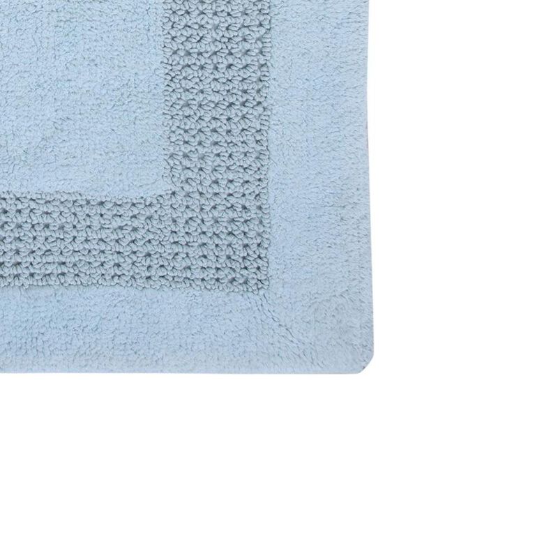 Perthshire Platinum Collection Beautiful Cotton Bath Rug Features Classic Racetrack Design Rug Light Blue