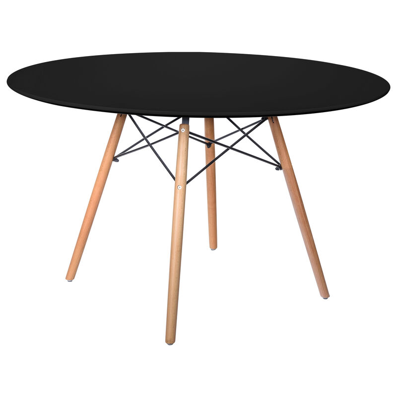 LeisureMod Dover 47" Round Dining Table – Modern Eiffel Base Design, Accent Table for Kitchens, Dining Rooms, Breakfast Nooks & Small Spaces