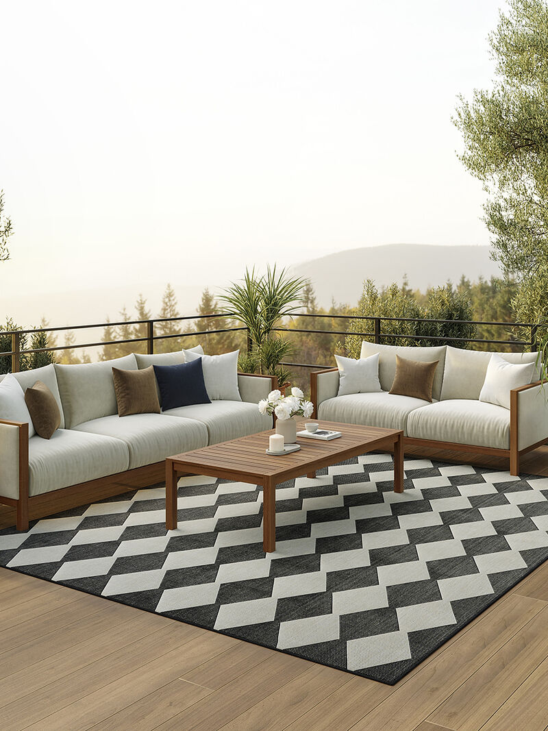 Positano POS04 Black 6' x 9' Rug