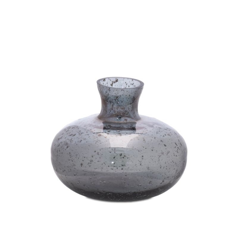 Set of 3 Textured Glass Bud Vases with Bubbled Finish for Modern or Rustic Decor