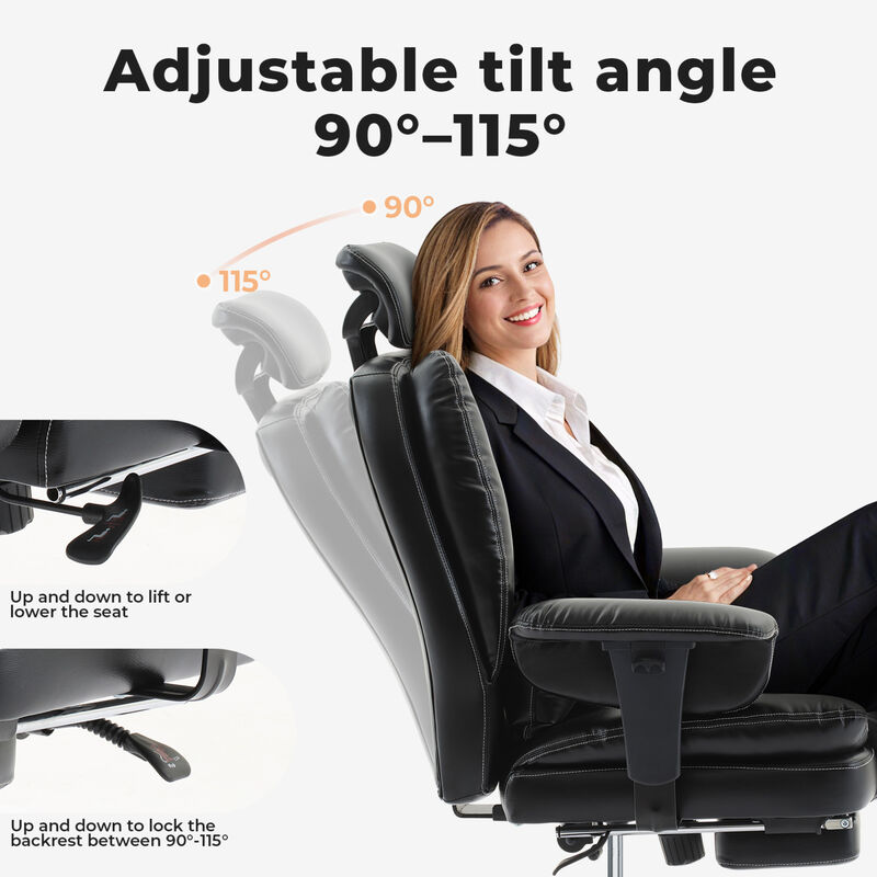 GOODSILO Ergonomic High Back Office Chair with Adjustable Headrest and Lumbar Support for Long Hours Comfort image number 1