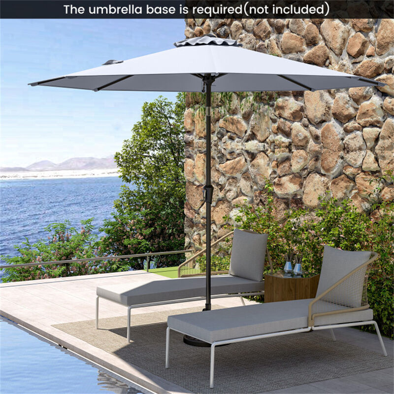 9 FT Outdoor Market Patio Table Umbrella Push Button Tilt Crank Lift-gray image number 1