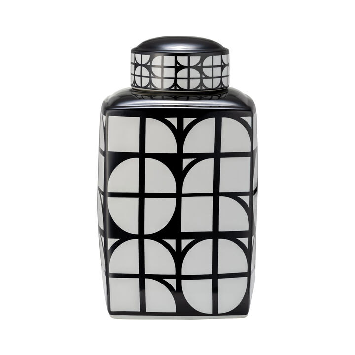 16"H Square Jar W/ Lid