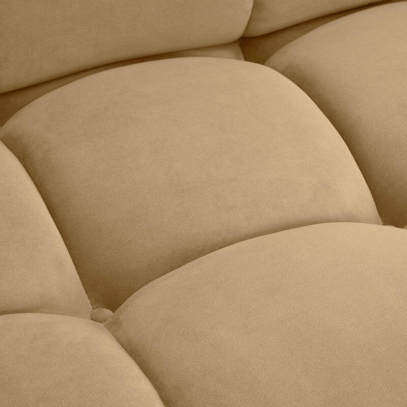 Tov Furniture Calliope Cafe Au Lait Performance Velvet Modular Armless Chair image number 4