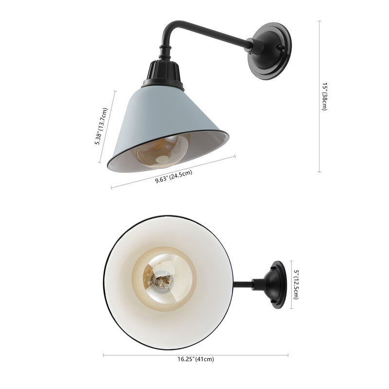 Croydon Farmhouse Industrial Indoor/Outdoor Iron LED Gooseneck Arm Outdoor Sconce