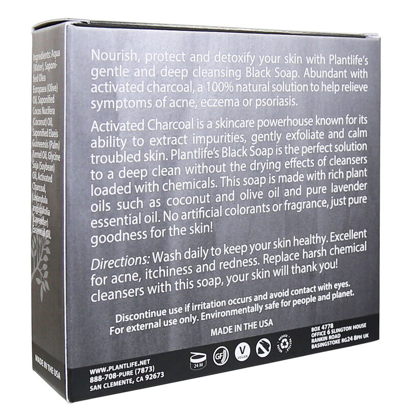 Plantlife Bar Soap - Black Activated Charcoal image number 2