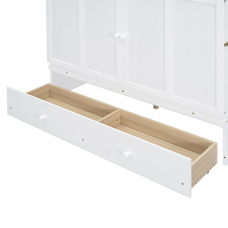 Merax Full Size Murphy Bed with USB Port and a Large Drawer image number 4