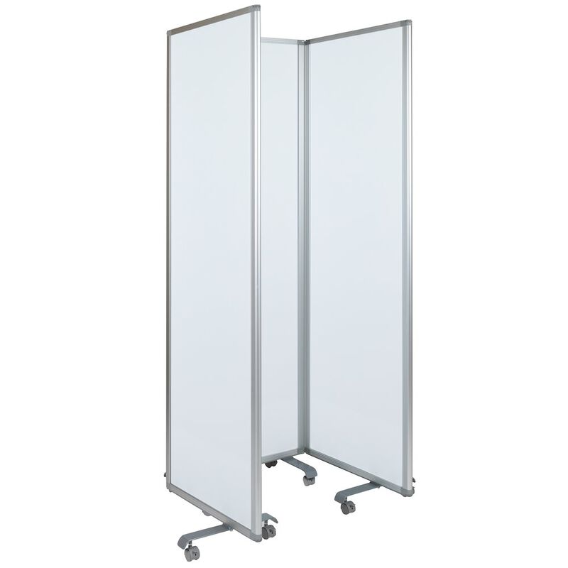 Flash Furniture Mobile Magnetic Whiteboard Partition with Lockable Casters, 72"H x 24"W image number 5