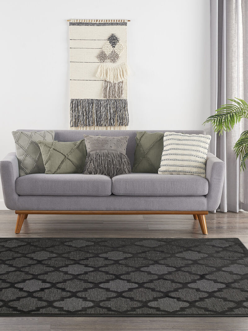 Easy Care NES01 Charcoal/Black 9' x Square Rug