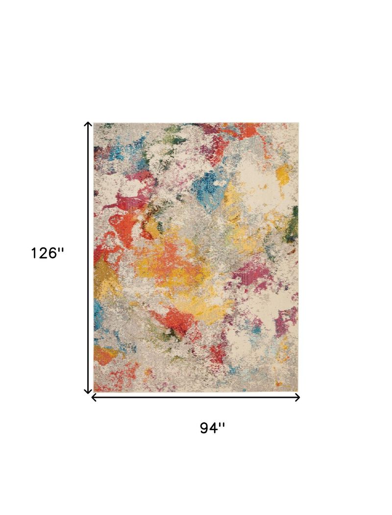 HomeRoots 8' X 11' Ivory Abstract Power Loom Area Rug image number 2