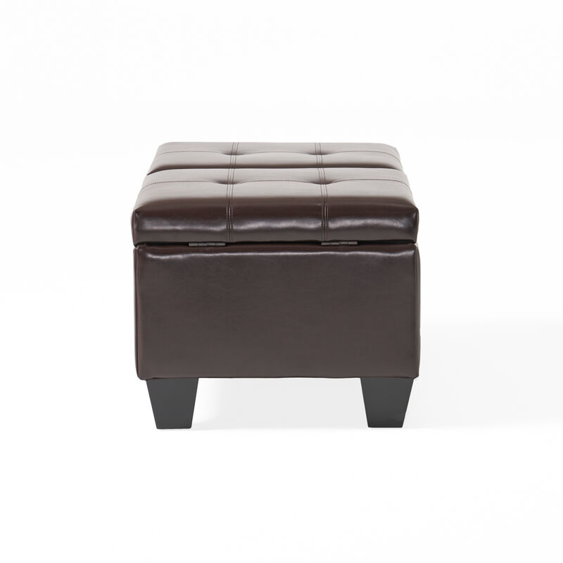 Christopher Knight Home Freddy Contemporary Faux Leather Dual Lift Storage Ottoman image number 5