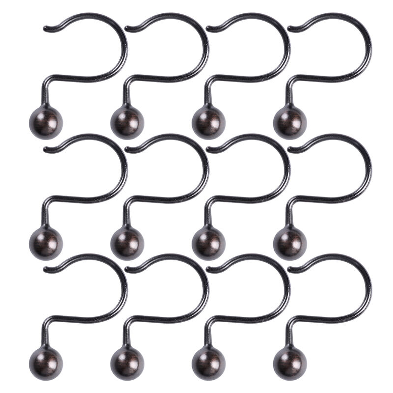 12-Piece Resistant Metal Shower Curtain Hooks image number 4