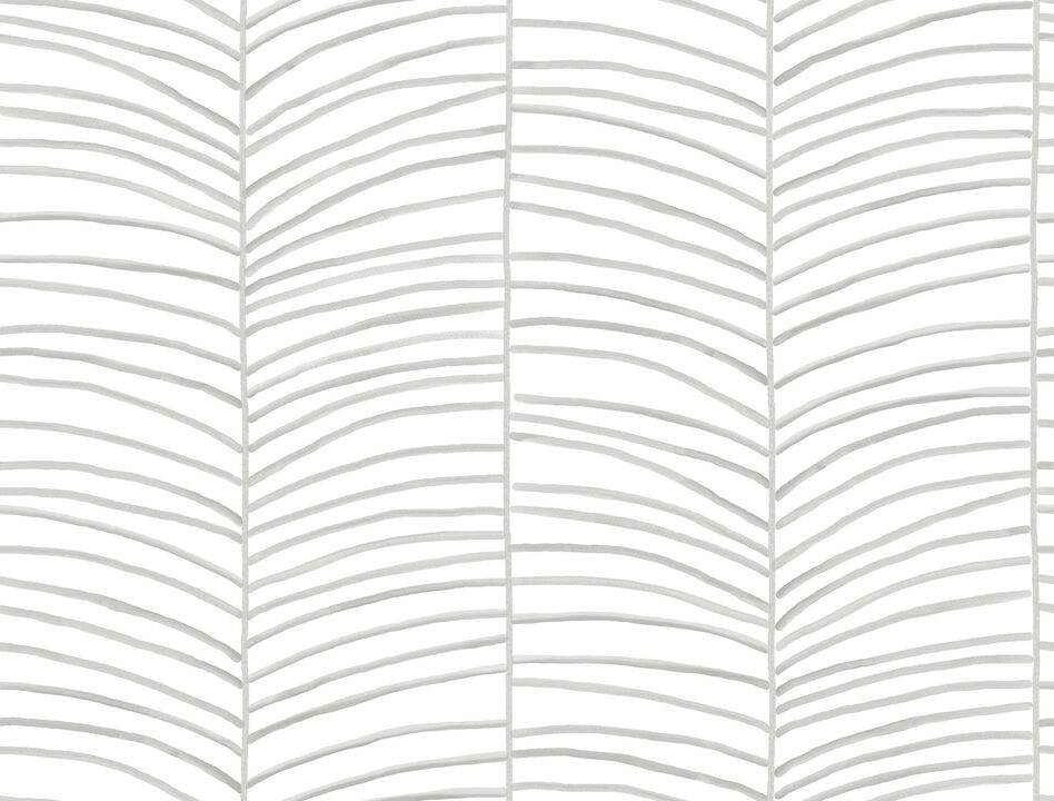 Cascade Palm Chevron Fog Wallpaper