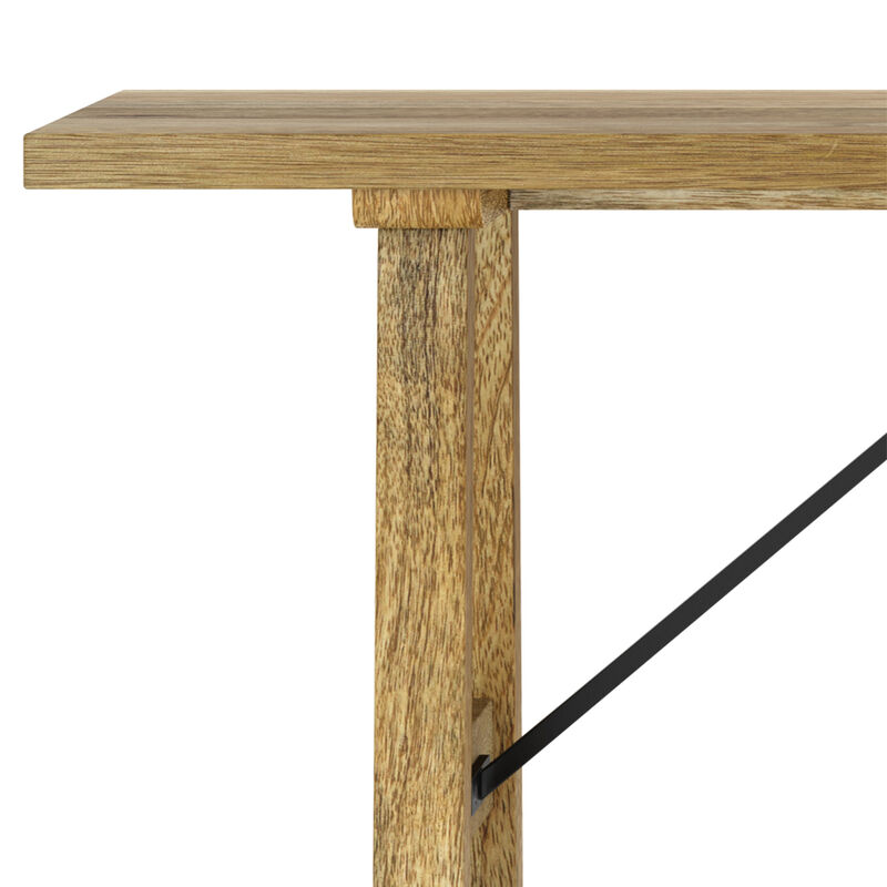Harvey SOLID MANGO WOOD 47 inch Wide Industrial Contemporary Bench in Natural