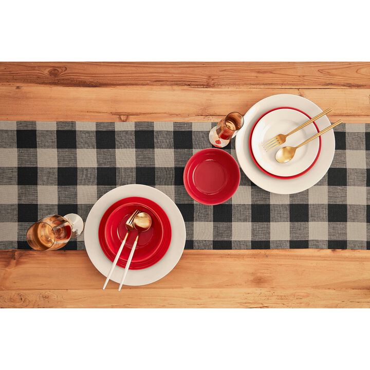 Linen Table Runner - Buffalo Check