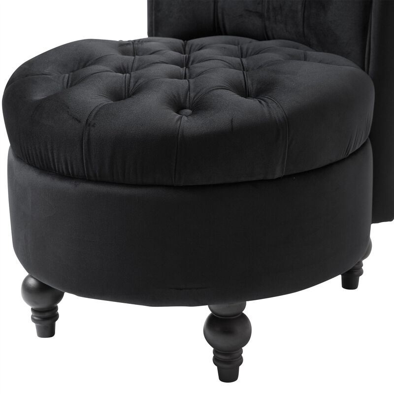 Hivvago High Back Plush Velvet Upholstered Accent Low Profile Chair