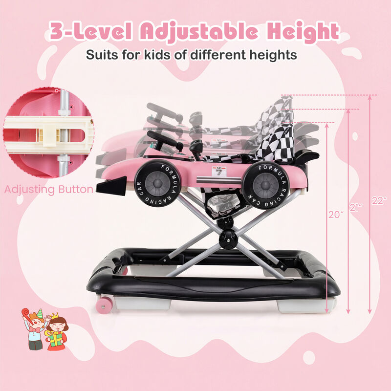 4-in-1 Adjustable Baby Walker with Activity Center and Music Box image number 4