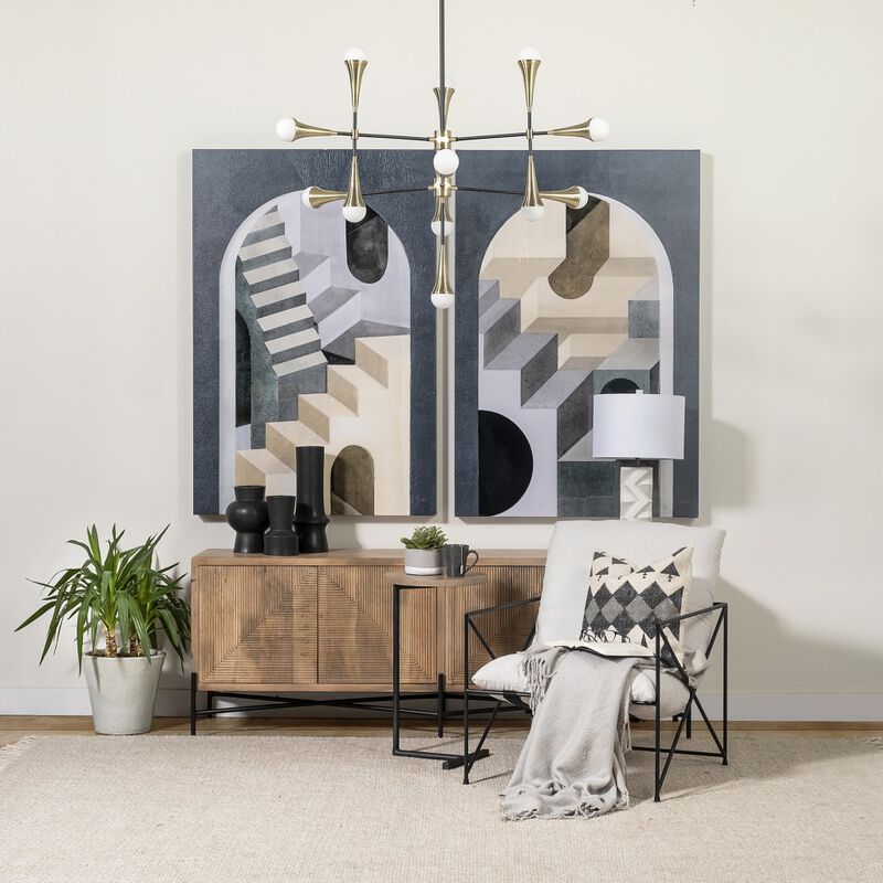 Contemporary Abstract Cylinder Ceramic Vase for Home Accent or Table Display