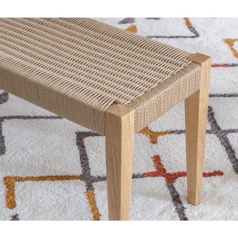 Linon Cadence Dining Bench Natural image number 2