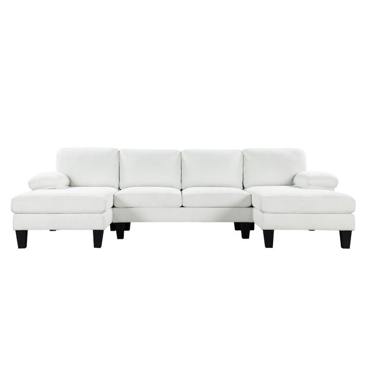 Merax Upholstered 6-Seat Sofa Bed with Double Chaise