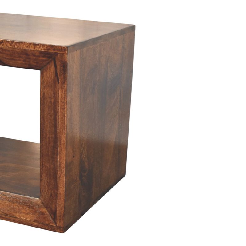 Artisan Furniture Solid Wood Solis Open California Walnut Side Table
