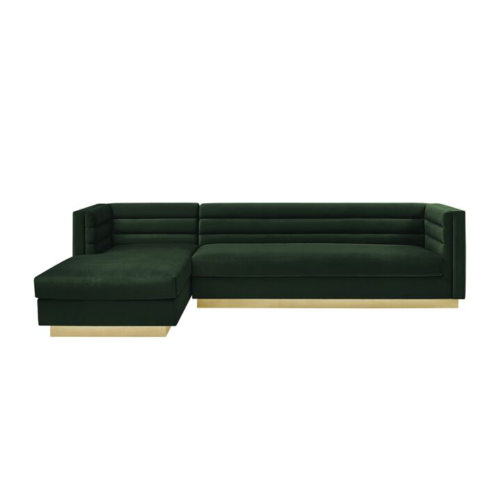 Inspired Home Eila Velvet Left Facing Chaise Sectional Sofa