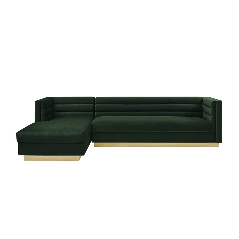 Inspired Home Eila Velvet Left Facing Chaise Sectional Sofa