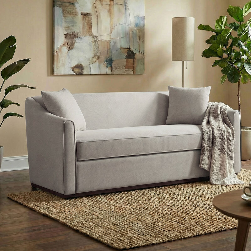 Merax Modern 3-Seater Chenille Sofa with Sculpted Wrap-Around Arms image number 2