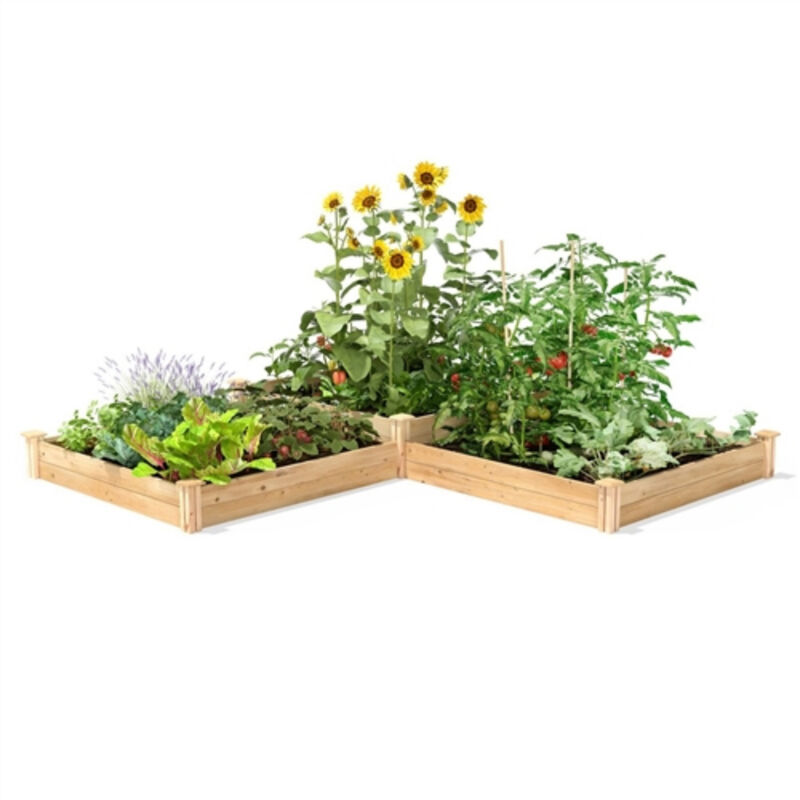 Rustic Farmhouse Pine Wood Raised Garden Bed – Perfect for Growing Vegetables