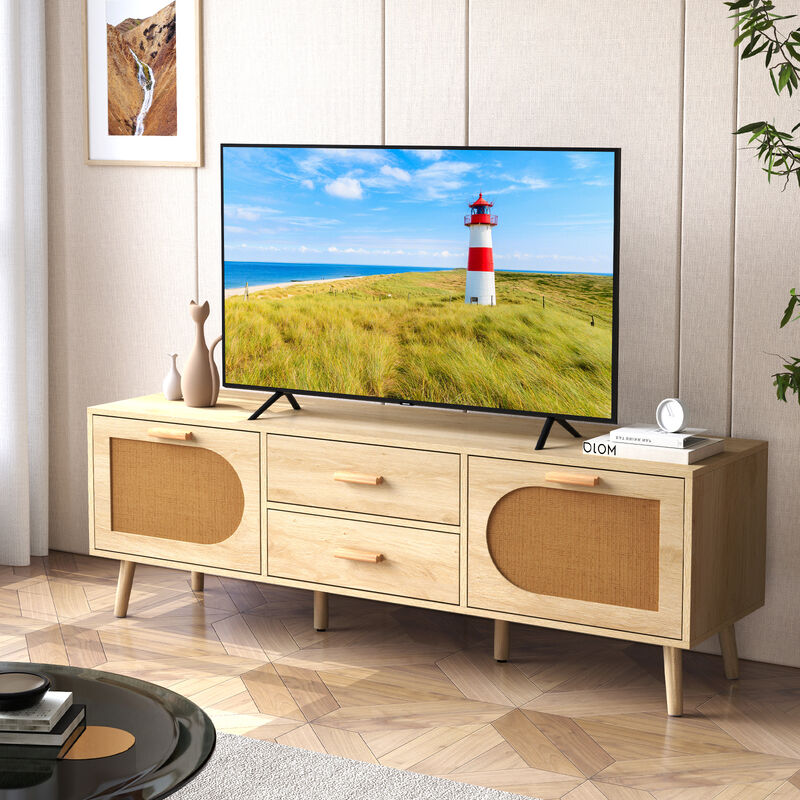 TV Stand for 65-Inch TV with Drawers for Organized Media Storage and Stylish Entertainment Setup