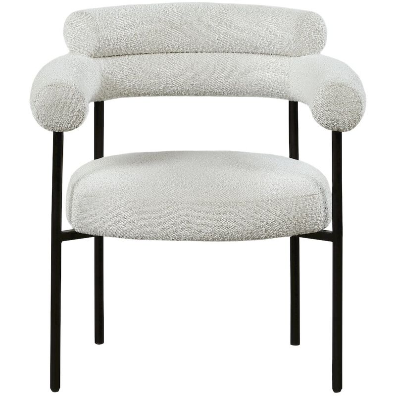 Meridian Furniture Blake Cream Boucle Fabric Dining Chair, Set of 2