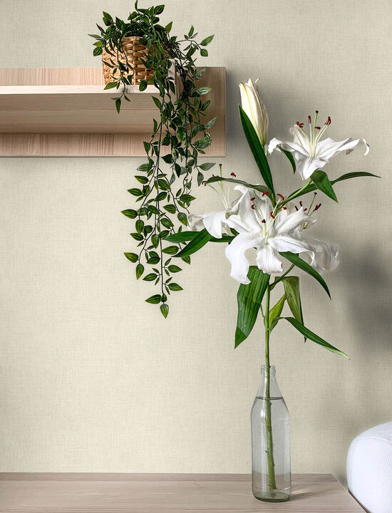 Buxton Cream Faux Weave Wallpaper