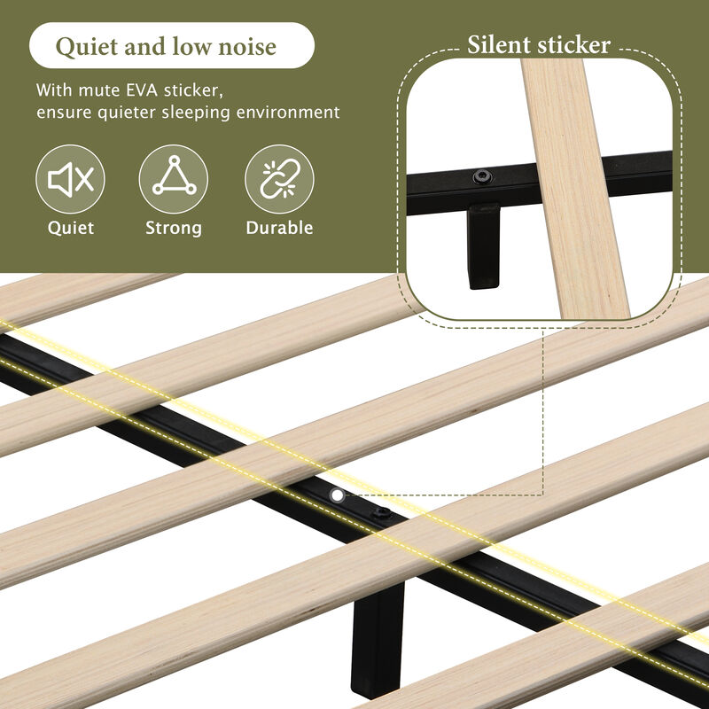 Merax Modern Platform Bed with Plush Velvet Upholstery & Tufted Headboard