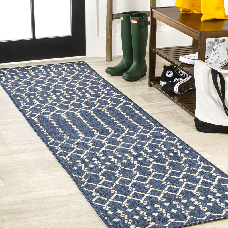 Ourika Moroccan Geometric Textured Weave Indoor/Outdoor Area Rug