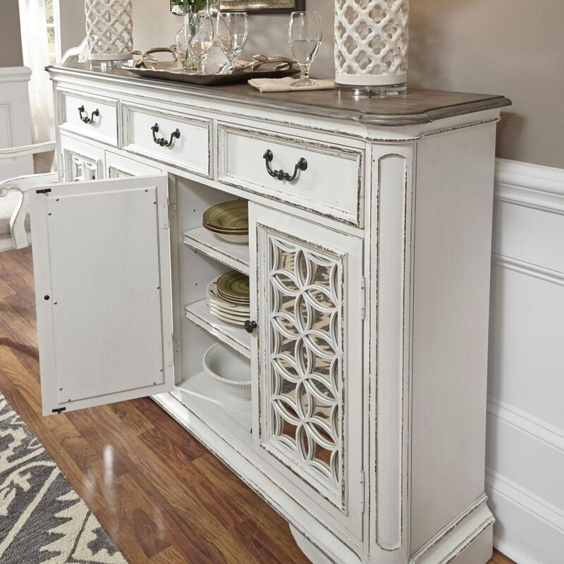 Liberty Furniture Magnolia Manor Hall Buffet in Antique White image number 2