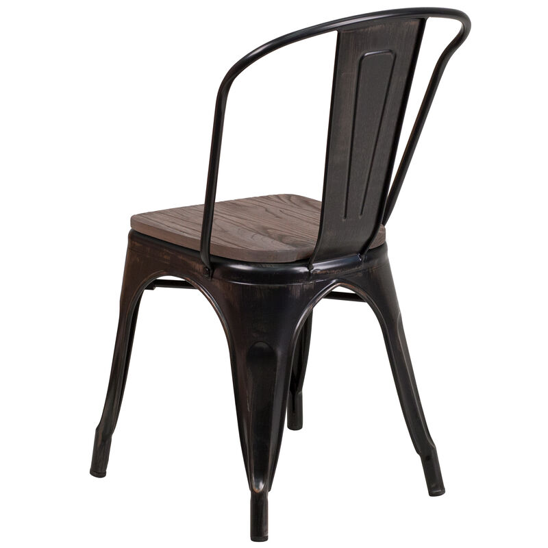 Metal/Wood Colorful Restaurant Chairs image number 5