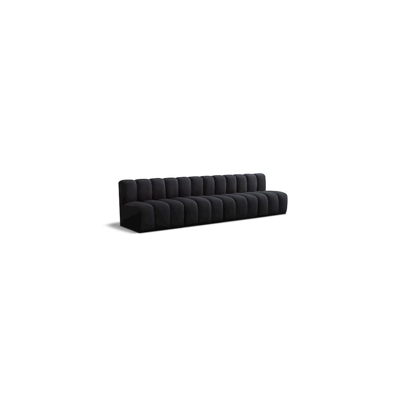 Meridian Furniture Arc Black Velvet Modular Sofa