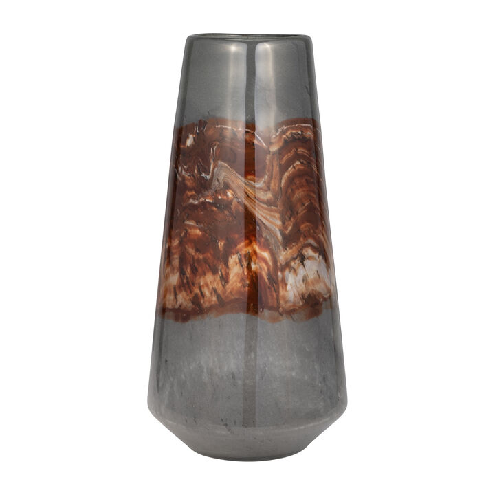 Glass 17" Vase Grey/Brown