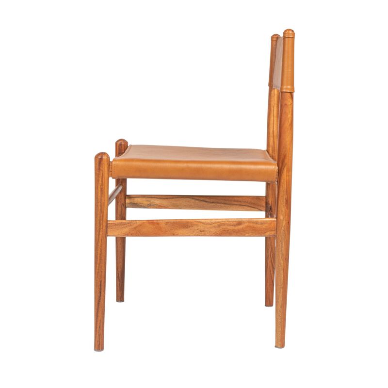 Solid Wood and Leather Dining Chair, Set of 2 image number 4