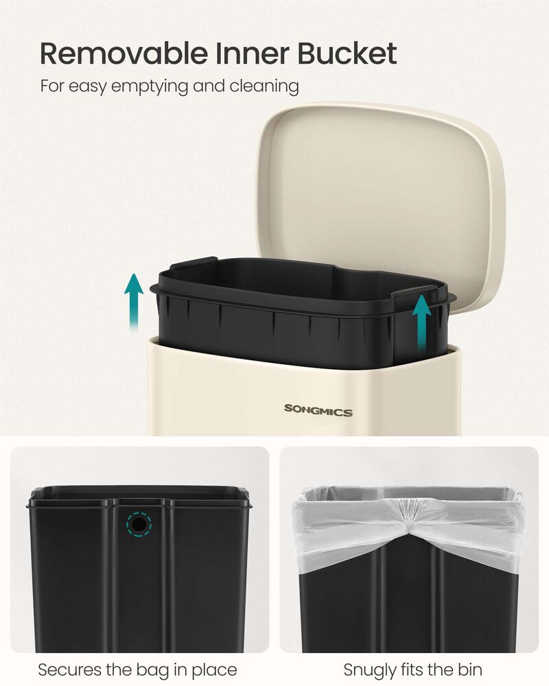 8 Gallon Step-On Trash Can &ndash; Waste Bin with Inner Bucket, Ideal for Kitchen, Pantry, or Breakroom