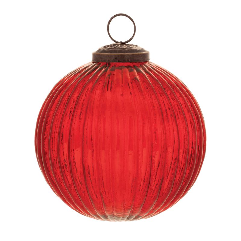 Ribbed Glass Ball Holiday Ornaments (Set of 12) &ndash; Handcrafted Look for Traditional or Modern Christmas Themes