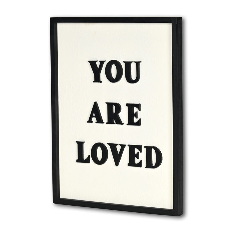 HomeRoots 16" X 12" Black And White You Are Loved Framed Wall Decor image number 3