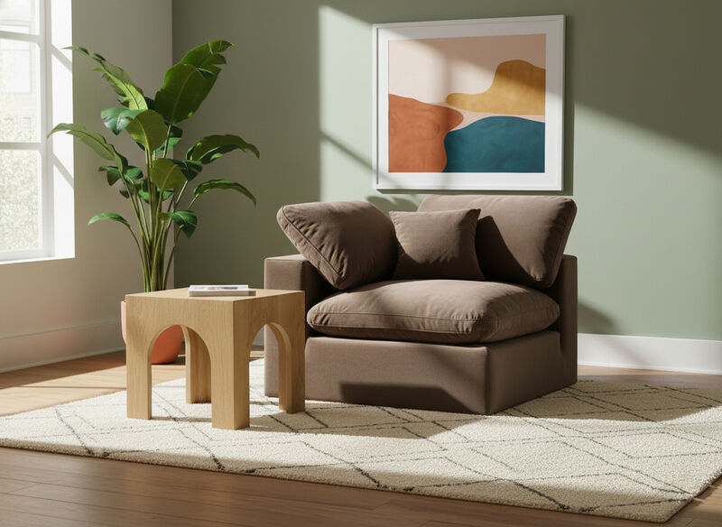 Meridian Furniture Comfy Brown Velvet Modular Corner Chair