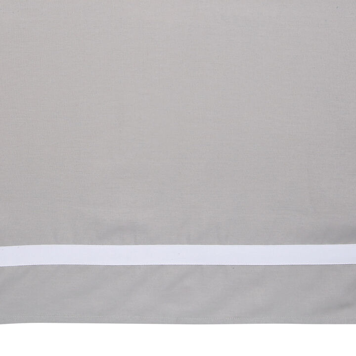 Lambs & Ivy Signature Gray Linen with White Trim 4-Sided Crib Skirt