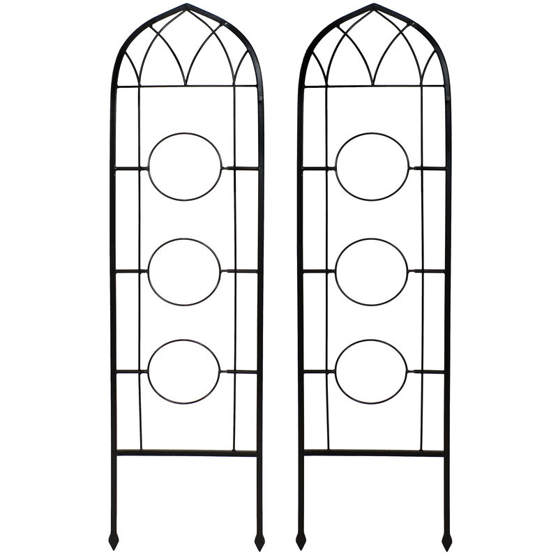Sunnydaze 2-Piece Arched Wall Trellis with Flowerpot Supports