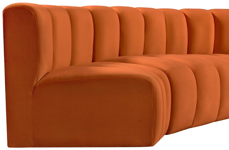 Meridian Furniture Arc Cognac Velvet Modular Sofa image number 8